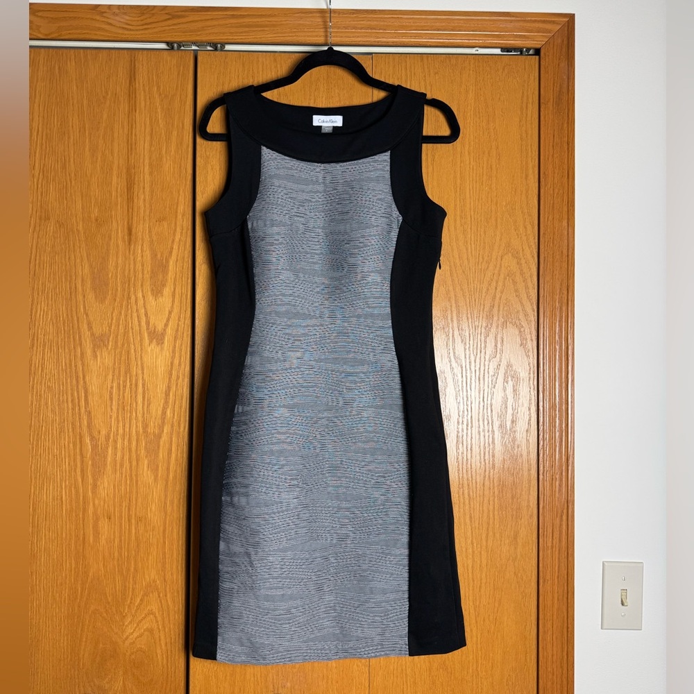Calvin Klein Fitted Dress - Black/Gray